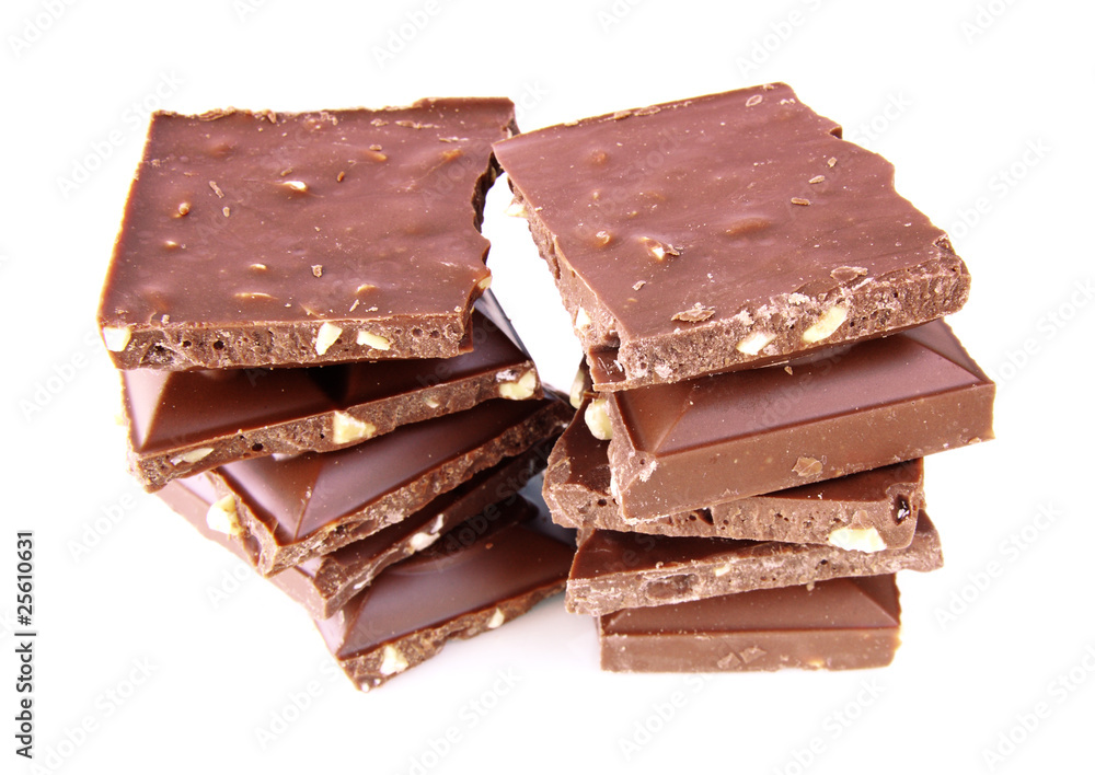 milk chocolate on white milk chocolate on white