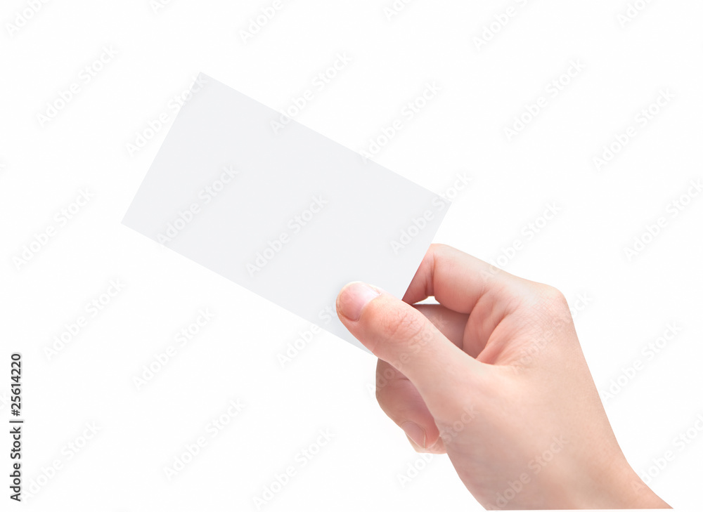 Blank Business Card In Hand