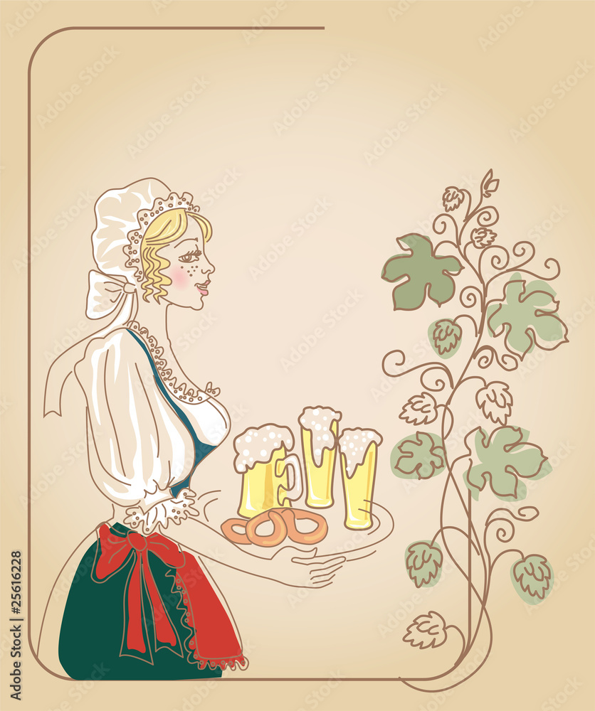 Bavarian woman with beer Bavarian woman with beer