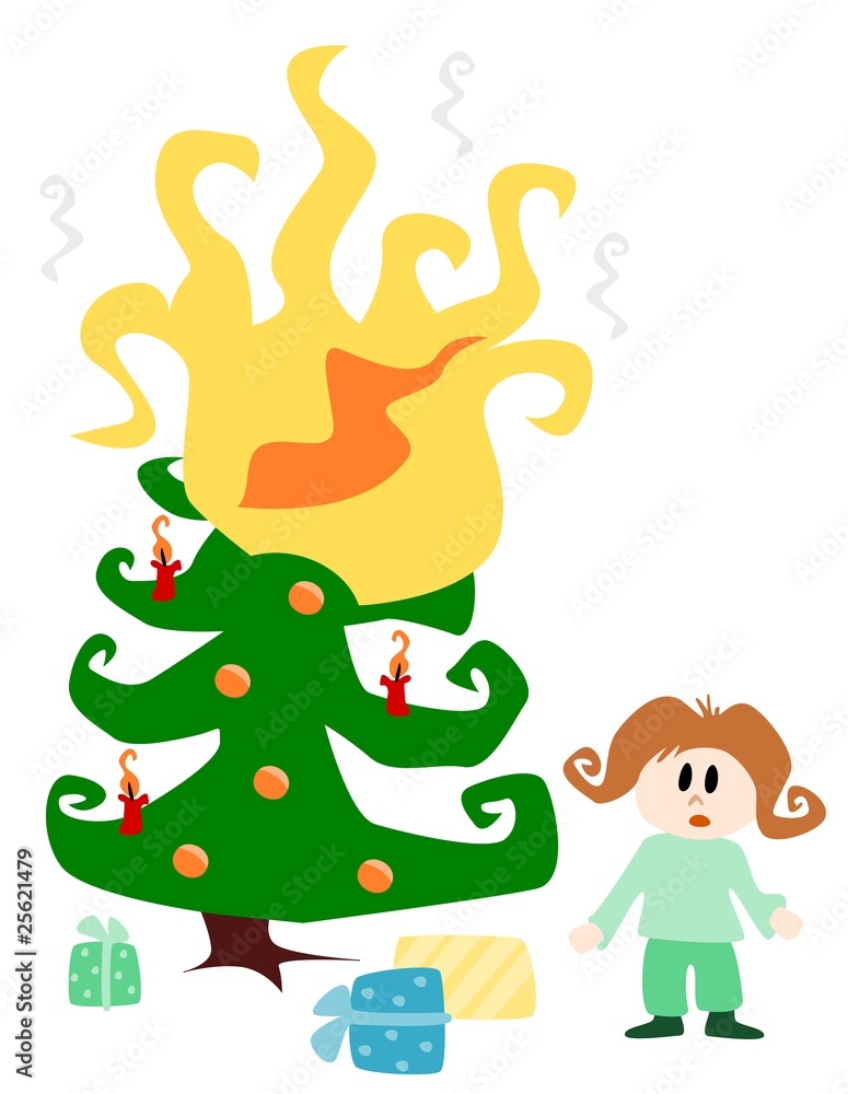 brennender Weihnachtsbaum brennender Weihnachtsbaum