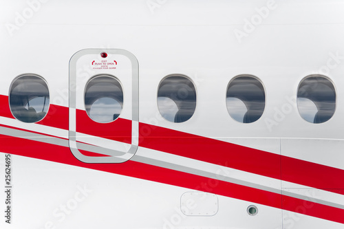 emergency exit on a passenger aircraft