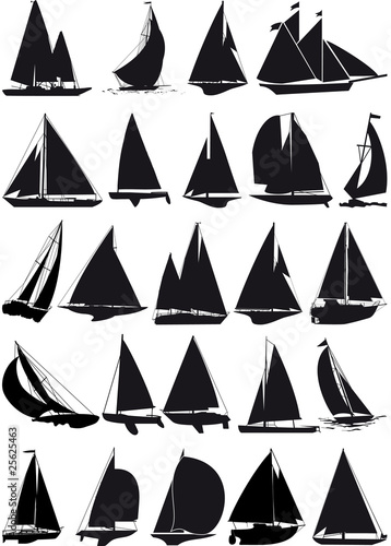Sailboat vector silhouettes