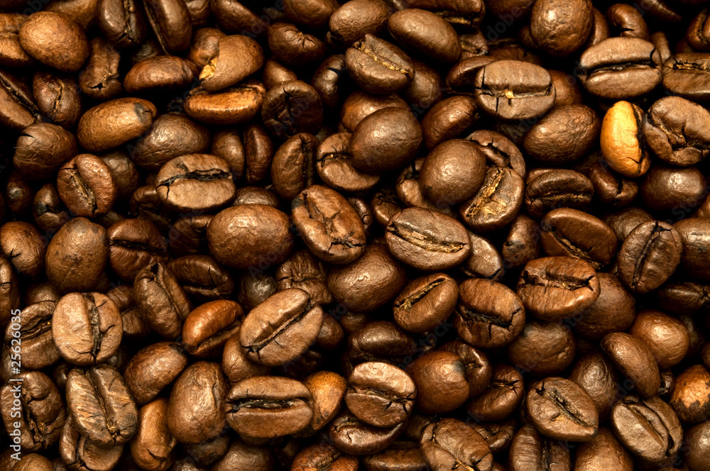 Naklejka premium Roasted coffee beans
