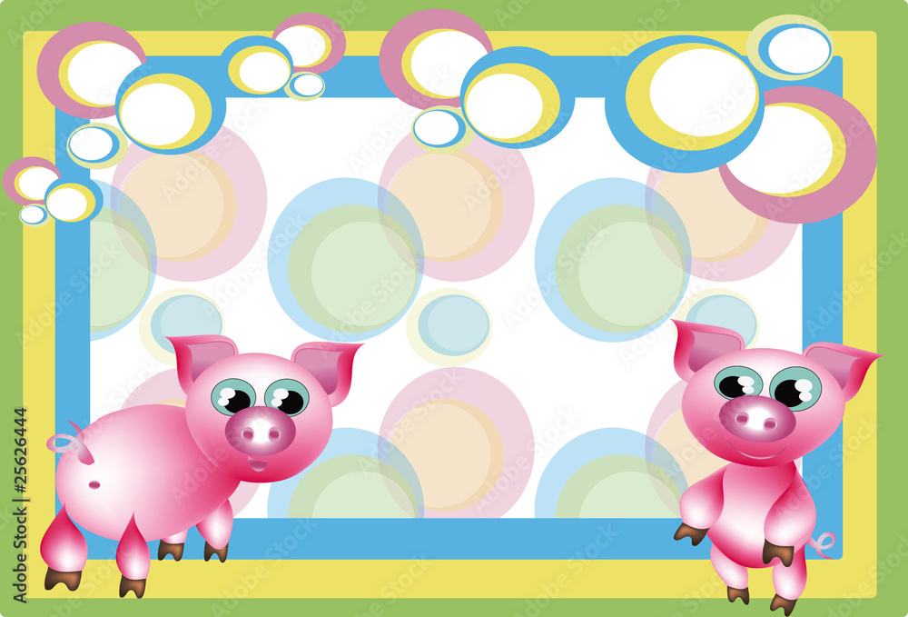 Obraz premium Frame with pigs