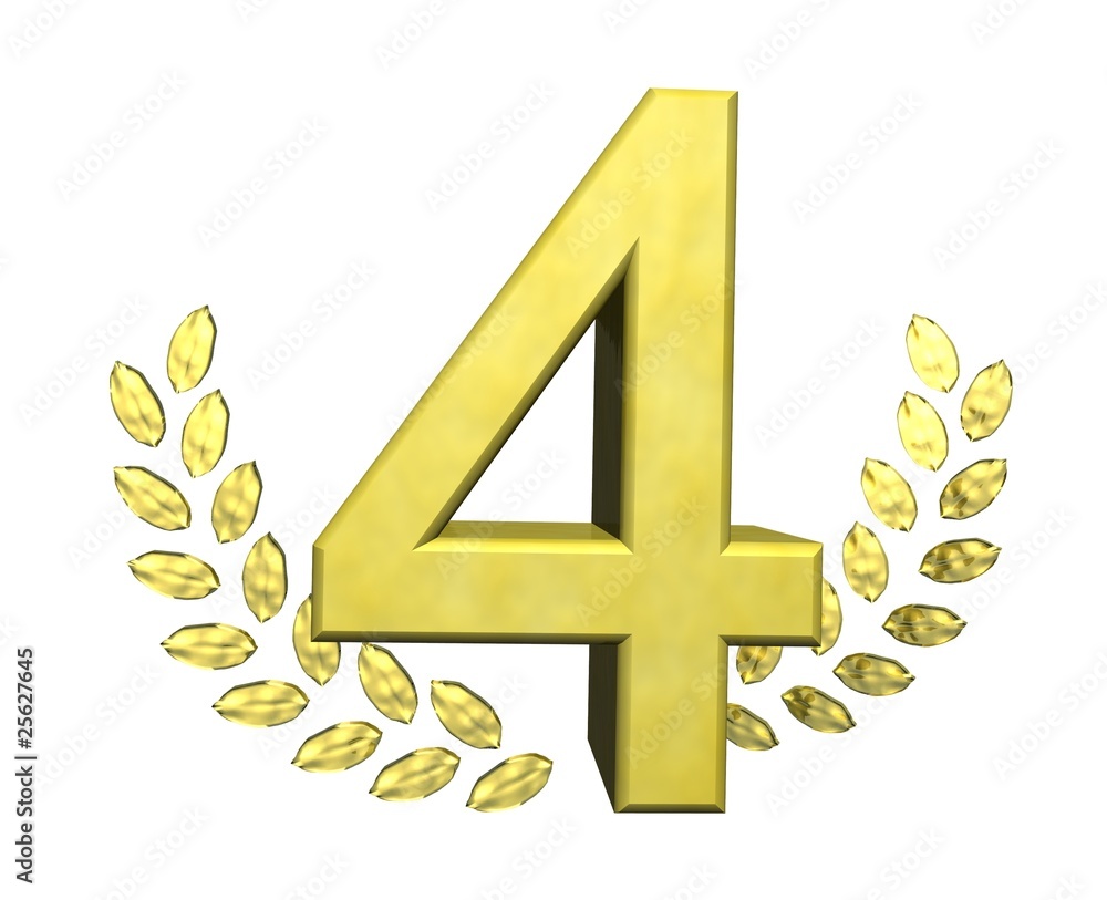 Fototapeta premium Zahl mit Lorbeerkranz