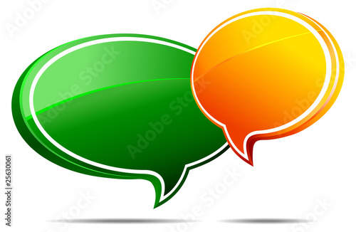 Speech Bubbles Green and Orange