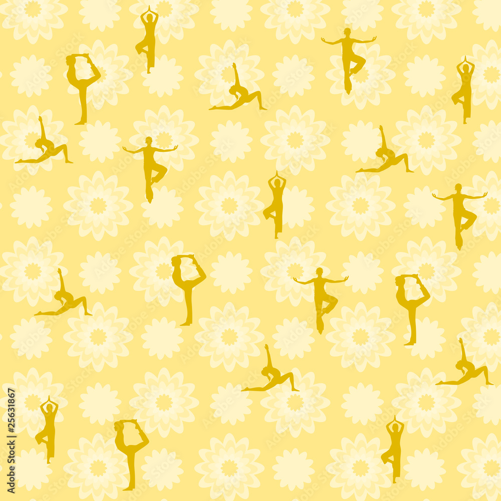 pattern background of women in yoga postures pattern background of women in yoga postures
