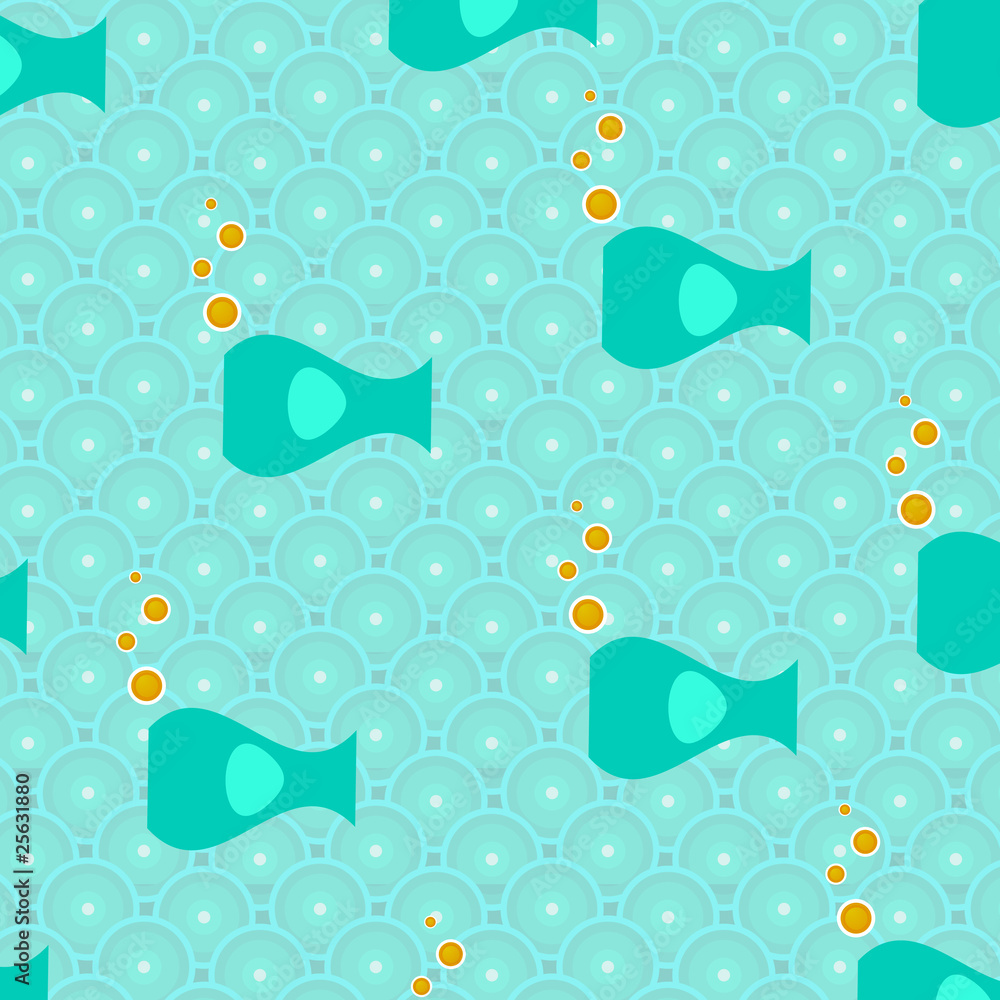 pattern background of money and coins in shape of fish
