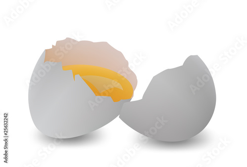 Broken egg. Vector illustration.