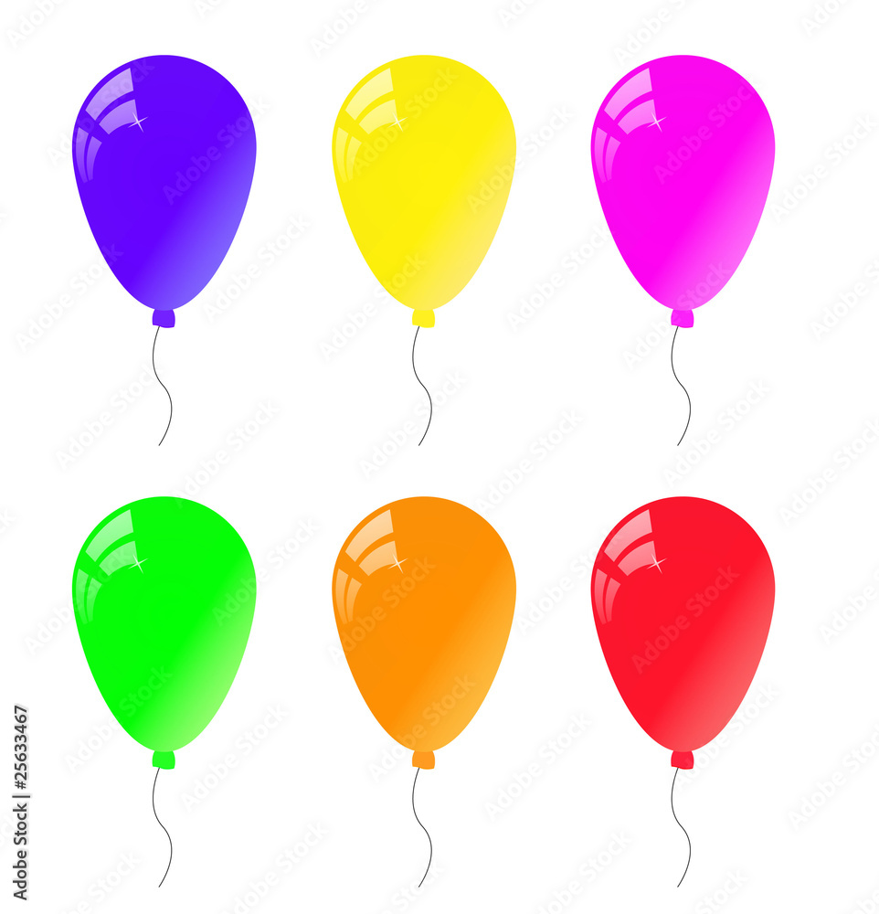 Set of balloons in different colors Set of balloons in different colors