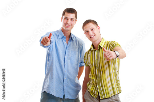 smiley men showing thumbs up
