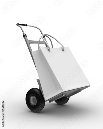 hand truck on white backgro...