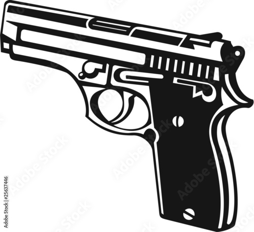 Hand Gun Vinyl Ready Vector Illustration