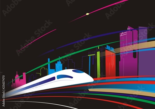 Abstract Underground on city background