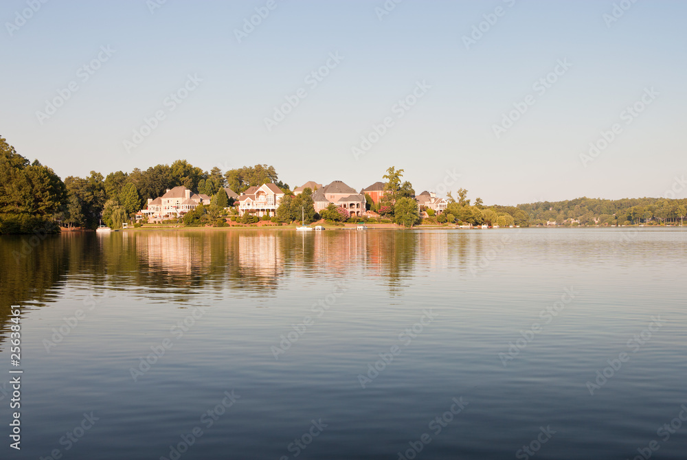 Luxury houses on a lake