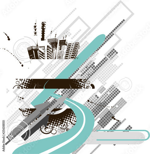 Abstract  city grunge background for design
