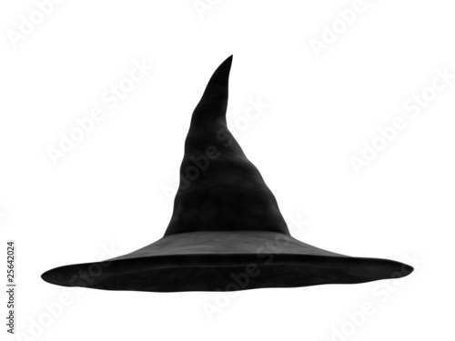 A render of an isolated classic witch hat