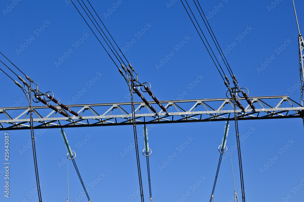 electrical power plant with lines