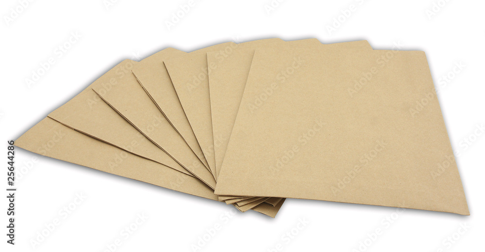 brown envelopes, isolated on plain background brown envelopes, isolated on plain background