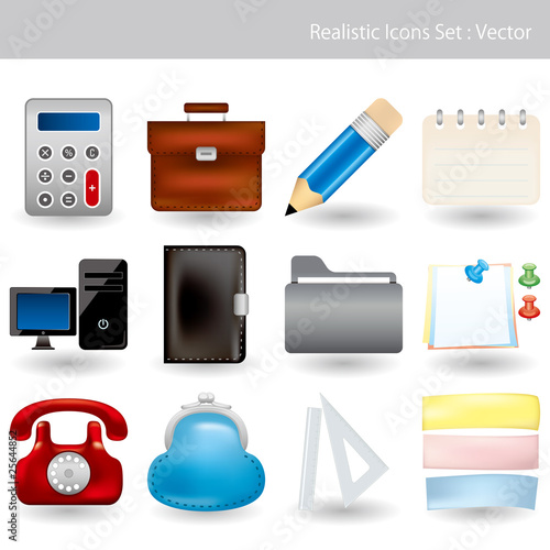 Realistic Icons Set