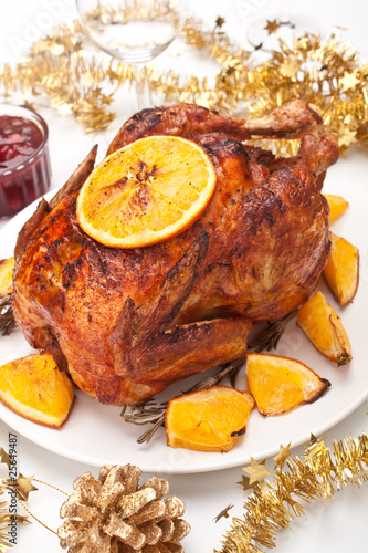 roasted christmas chicken with oranges