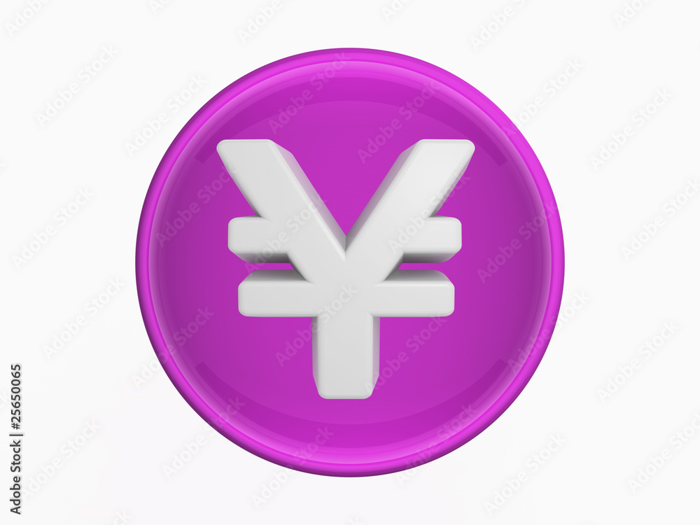 button with yen sign button with yen sign