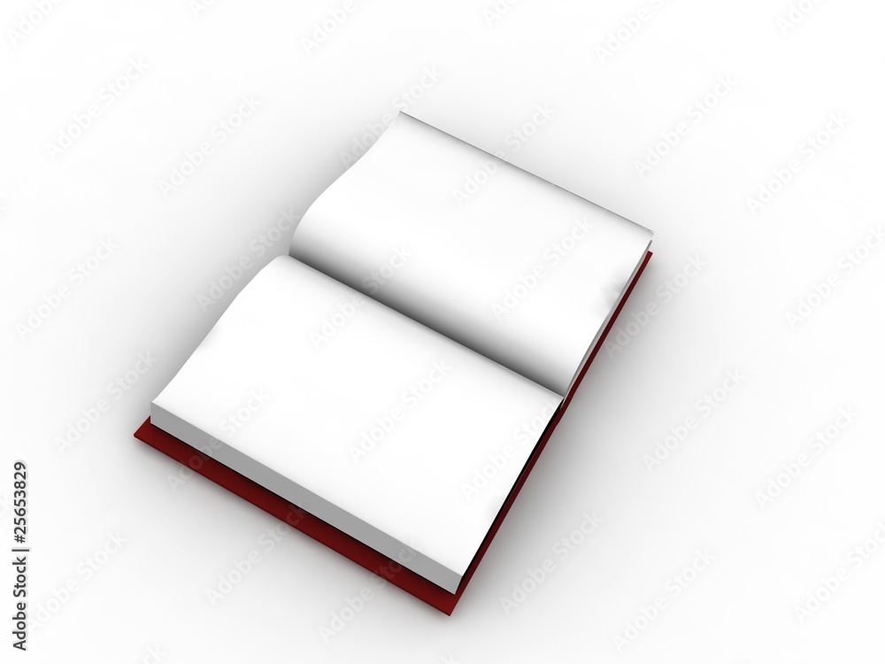 Open book with empty pages isolated on white background Open book with empty pages isolated on white background
