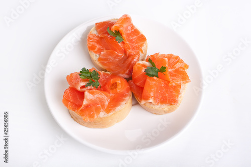 small gourmet salmon sandwiches