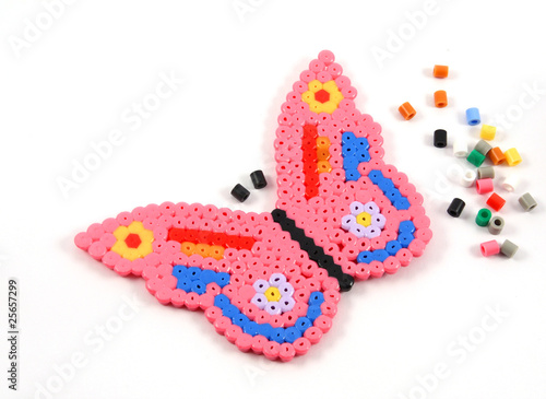 Butterfly of a beads, produced by children