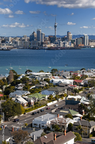 The City of Auckland in New Zealand from Mount Victoria.