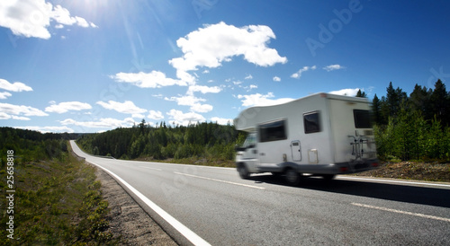 caravan on a road