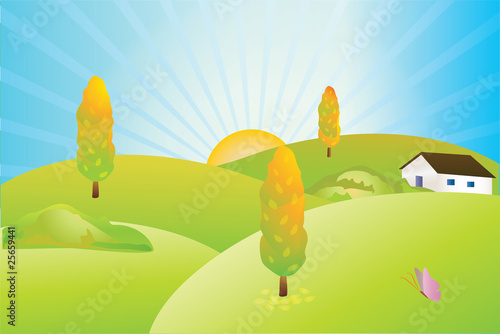 Autumn village