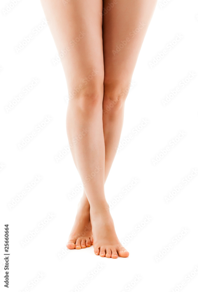 Beautiful legs on a white background Beautiful legs on a white background