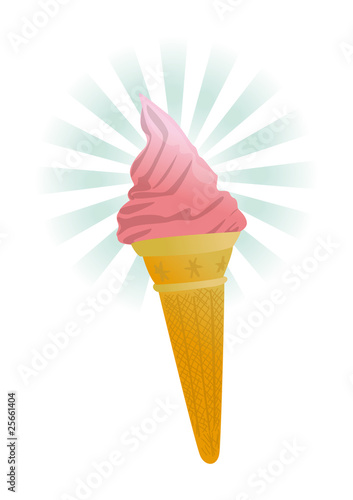 Glace italienne à la fraise, vecteur