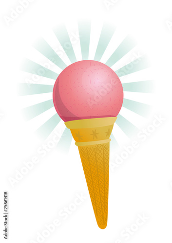 Boule de glace et cornet, vecteur