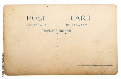 post card with russian german polish inscription POST CARD