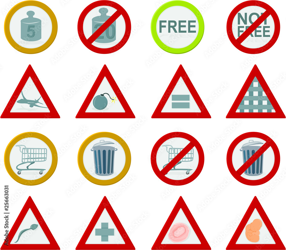 Set of a various signs and symbols A Set of a various signs and symbols A