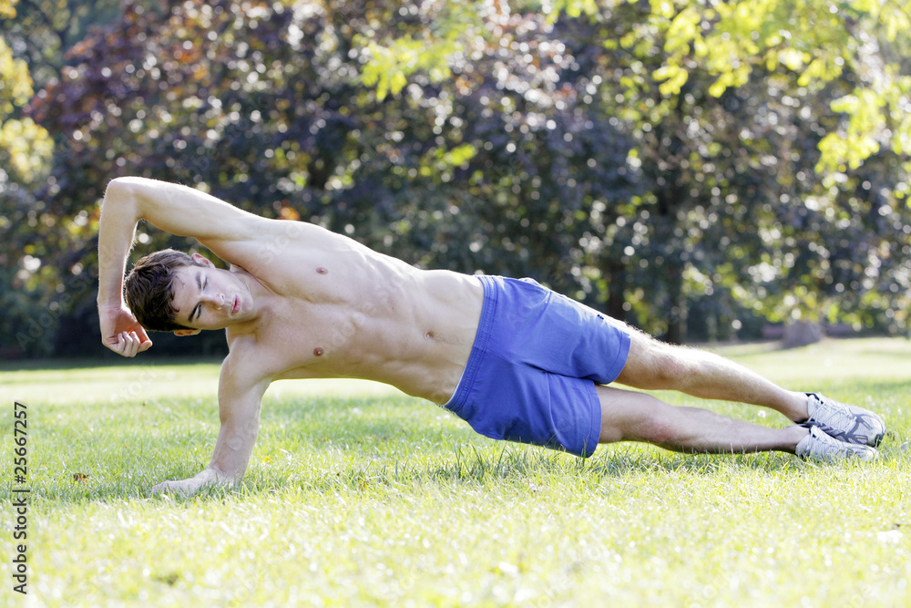 Fototapeta premium young man warming up