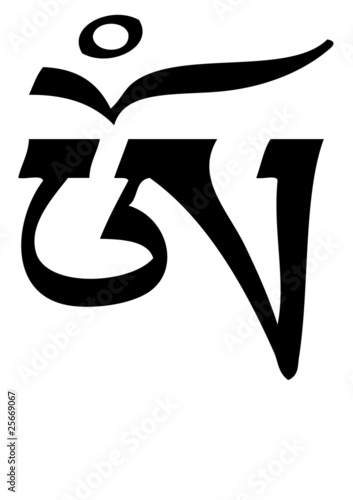 tibetan om vector symbol