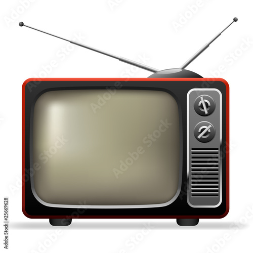 Retro TV set realistic vector illustration.