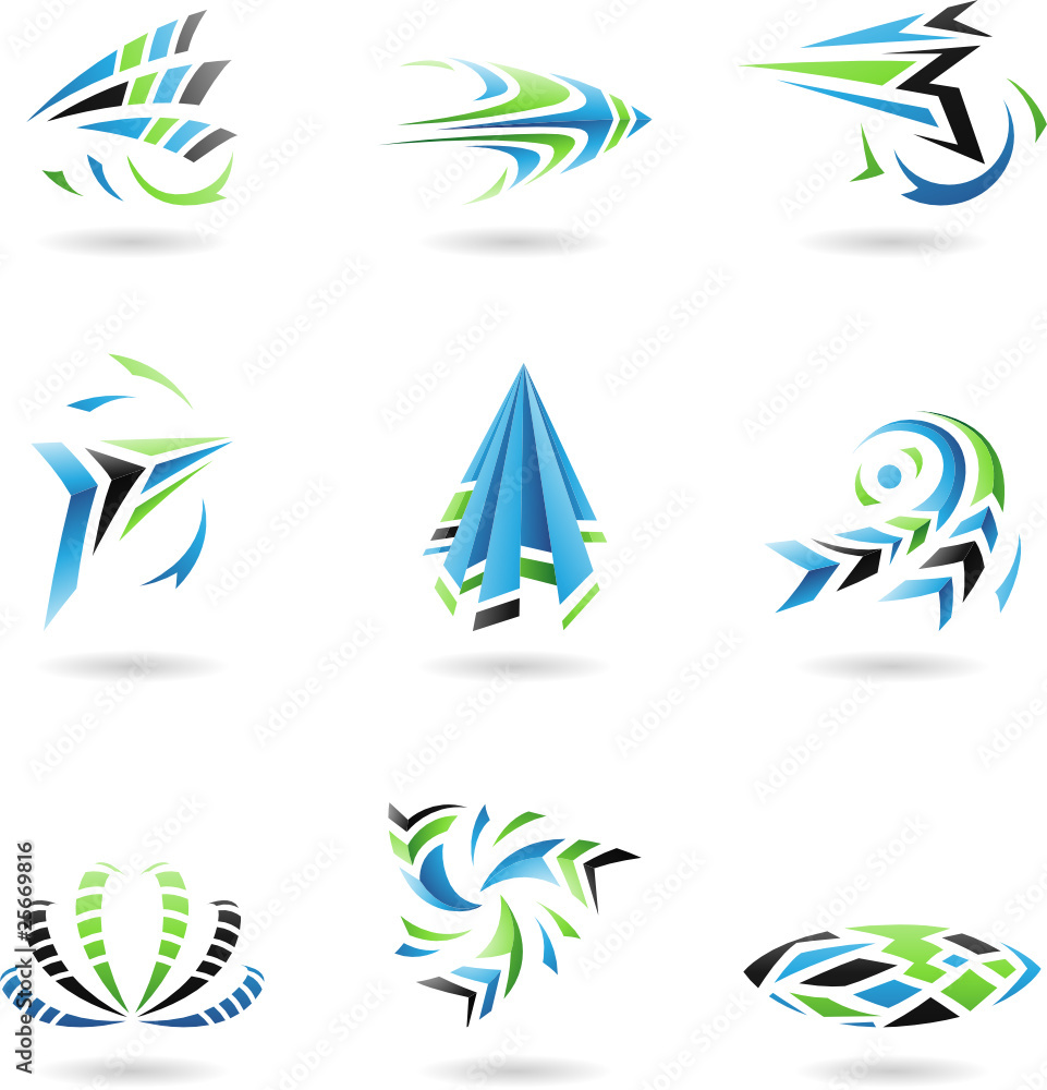 Flying Dynamic Abstract Icons Flying Dynamic Abstract Icons