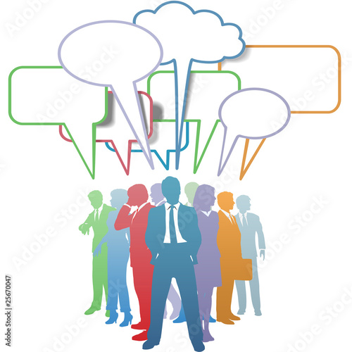 Business people colors communication speech bubble