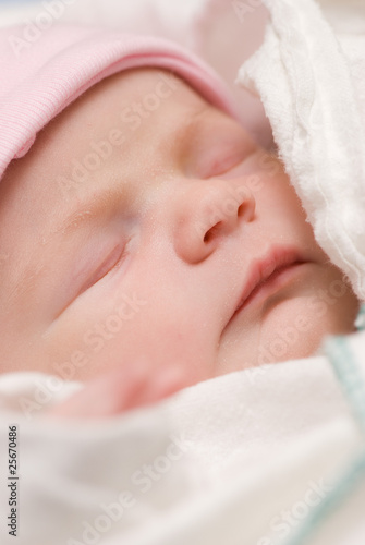 Peaceful Sleeping Newborn Baby