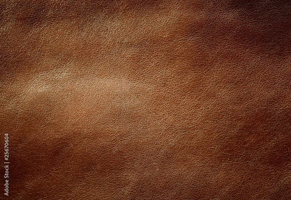 Brown shiny leather texture. - obrazy, fototapety, plakaty 