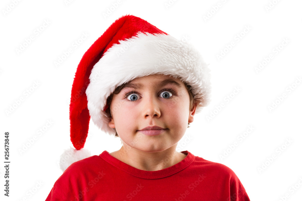 Christmas time - boy isolated on white background Christmas time - boy isolated on white background