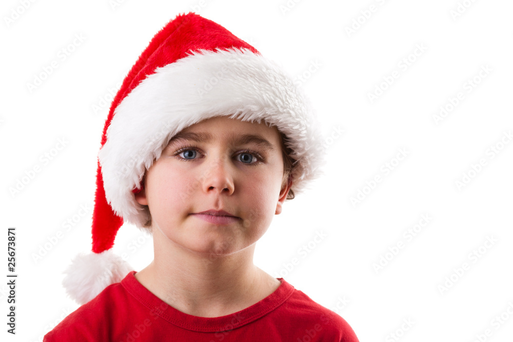 Christmas time - boy isolated on white background Christmas time - boy isolated on white background