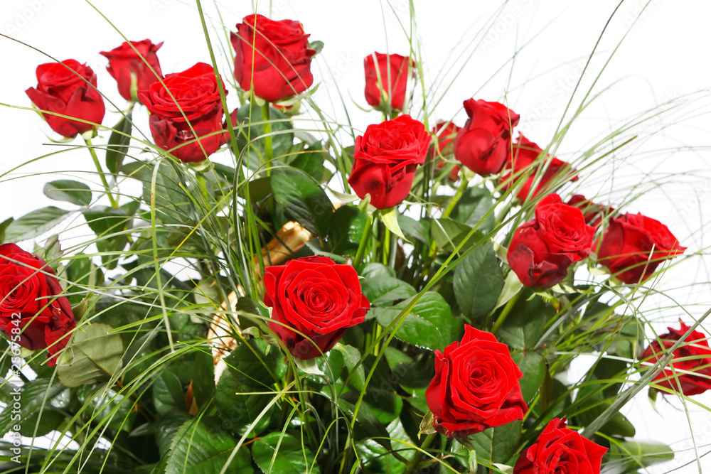 Red Roses in Basket Red Roses in Basket