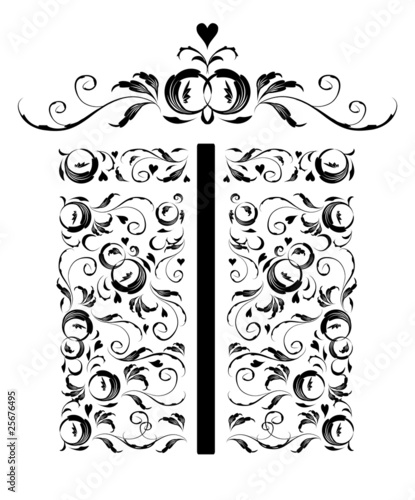 Gift box stylized, floral ornament design