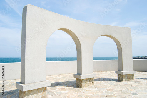beautiful architecture  arch door decoration near ocean