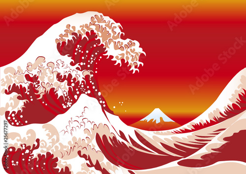 波・富士山・浮世絵
